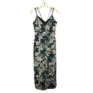 Adelyn Rae Nissa Floral Jumpsuit Women Size Small Green Tropical Floral‎ Romper